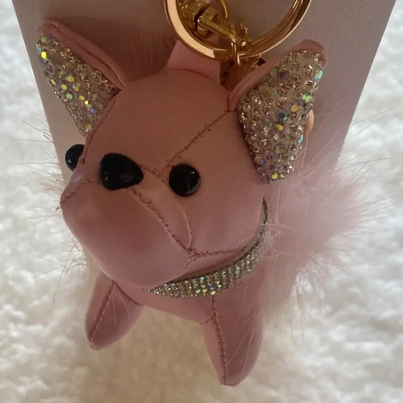 Pink Rhinestone Dog Keychain - Picture 6 of 10